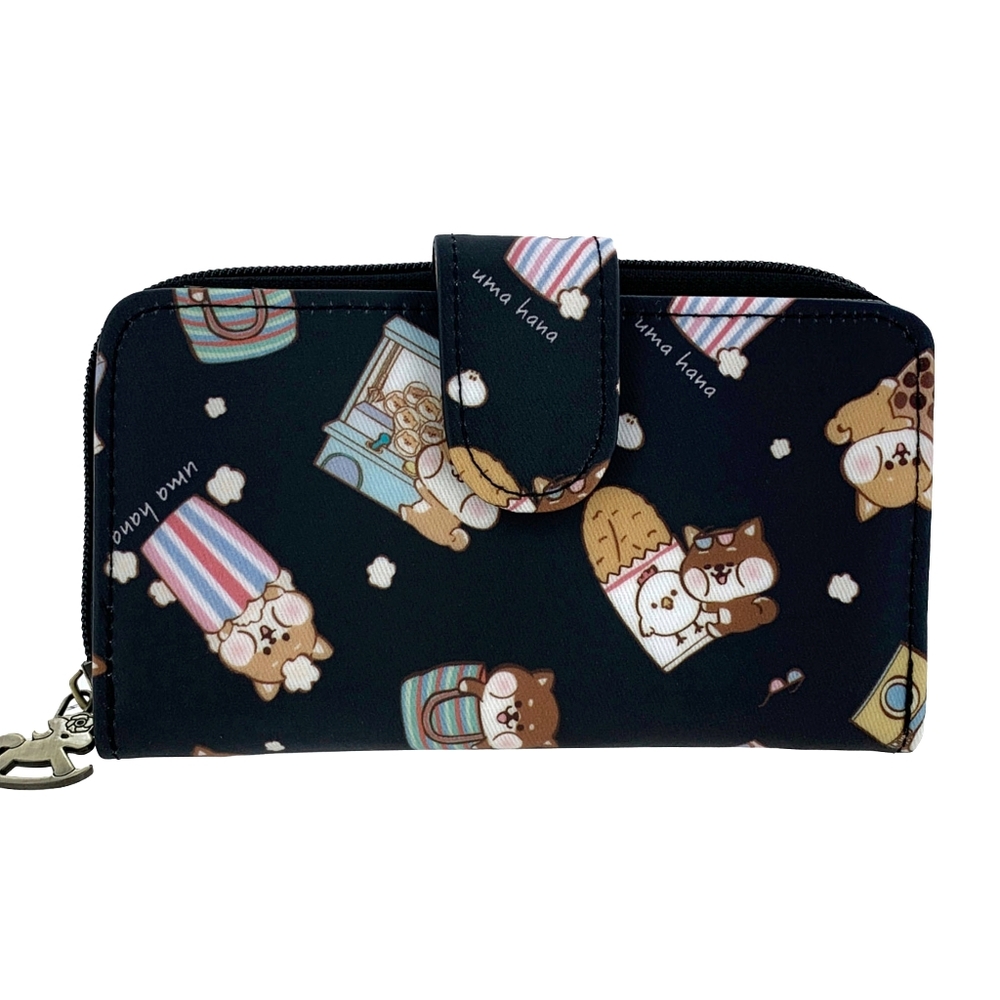 Waterproof Shiba Inu Medium Snap Fold Wallet Purse Coin Pouch